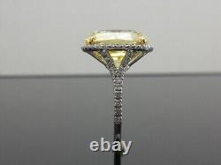 Bague de mariage antique Art Déco en argent sterling 925 avec diamant canari vintage de 5,60 ct