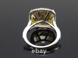 Bague de mariage antique Art Déco en argent sterling 925 avec diamant canari vintage de 5,60 ct