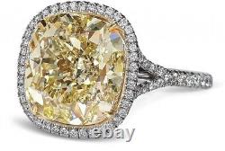 Bague de mariage antique Art Déco en argent sterling 925 avec diamant canari vintage de 5,60 ct