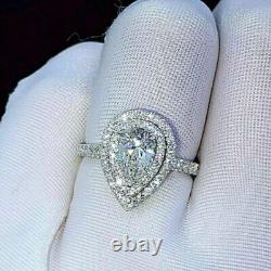 Bague de mariage en diamant blanc de 2,80 ct en argent sterling 925 style Art Déco antique vintage