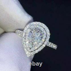 Bague de mariage en diamant blanc de 2,80 ct en argent sterling 925 style Art Déco antique vintage