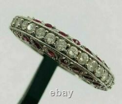 Bague de mariage vintage en argent sterling 925 avec diamant blanc antique Art Déco de 3,10 carats