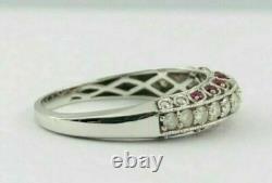 Bague de mariage vintage en argent sterling 925 avec diamant blanc antique Art Déco de 3,10 carats