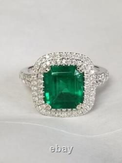Bague de mariage vintage pour femme en argent sterling 925 avec émeraude taillée en émeraude simulée