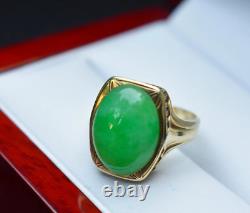 Bague de mariage vintage pour homme 2,6 Ct en jade vert naturel ovale en argent sterling 925