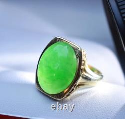Bague de mariage vintage pour homme 2,6 Ct en jade vert naturel ovale en argent sterling 925