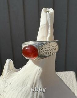 Bague en argent sterling 925 et cornaline