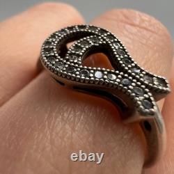 Bague en argent sterling 925 vintage rare, bijou de mode pour femmes