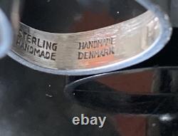 Bague en argent sterling avec sphère en améthyste de Henning Ulrichsen, moderniste des années 1960, Danemark