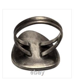 Bague en argent sterling avec turquoise rouge en toile de Navajo Kingman vintage rare taille 8