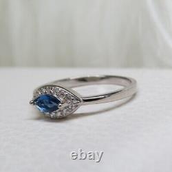 Bague en argent sterling vintage avec œil maléfique en saphir bleu