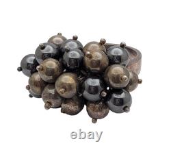 Bague en charme à perles en argent sterling vintage 950 argent