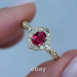 Bague en grenat rhodolite rose en argent sterling 925, bague d'anniversaire