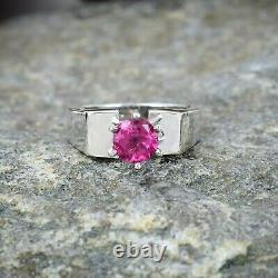 Bague en tourmaline rose naturelle, bague faite à la main en argent sterling 925, belle bague