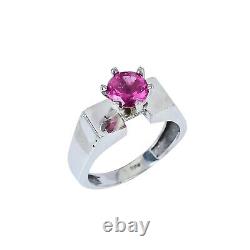 Bague en tourmaline rose naturelle, bague faite à la main en argent sterling 925, belle bague