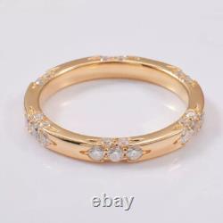 Bague éternité en diamant créé rond de 1,50 ct au style vintage, finition en or jaune 14K