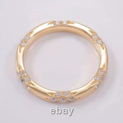 Bague éternité en diamant créé rond de 1,50 ct au style vintage, finition en or jaune 14K