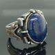 Bague Grav&eacute;e En Lapis Lazuli Naturel Pour Homme En Argent Sterling 925