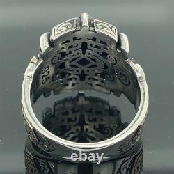 Bague gravée en lapis lazuli naturel pour homme en argent sterling 925 Bague gravée en lapis lazuli naturel pour homme en argent sterling 925