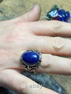 Bague gravée en lapis lazuli naturel pour homme en argent sterling 925 Bague gravée en lapis lazuli naturel pour homme en argent sterling 925