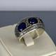 Bague Pour Homme En Argent Sterling 925 Fait Main, Bijou Vintage En Saphir Bleu