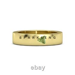 Bague pour hommes en argent sterling 925 plaqué or avec péridot taillé en trillion #D738
