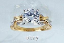 Bague solitaire de mariage en argent sterling 925 avec un diamant moissanite taille brillant rond de 2,30 carats