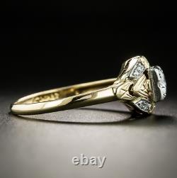 Bague vintage de mariage simulée en argent sterling 925 avec diamant rond de 1,50 Ct.