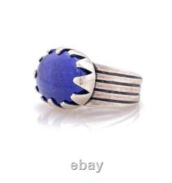 Bague vintage en argent sterling 925 CODY Santa Fe avec véritable lapis-lazuli taille 12 rare