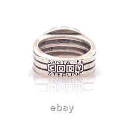 Bague vintage en argent sterling 925 CODY Santa Fe avec véritable lapis-lazuli taille 12 rare