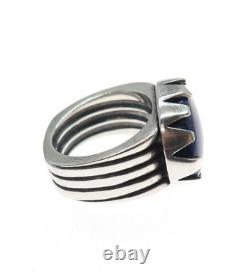 Bague vintage en argent sterling 925 CODY Santa Fe avec véritable lapis-lazuli taille 12 rare