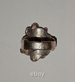 Bague vintage en argent sterling avec des pierres d'améthyste violette et de perle