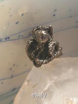 Bague vintage en argent sterling en forme de pieuvre taille 6 pour femmes et hommes