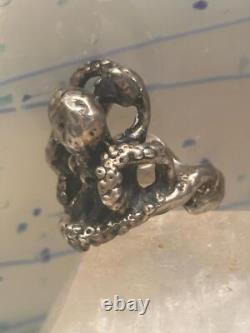 Bague vintage en argent sterling en forme de pieuvre taille 6 pour femmes et hommes