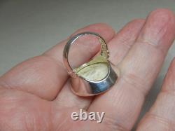 Bague vintage en argent sterling sertie d'un shilling australien de 1955 3253
