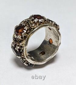 Bague vintage en grenat en argent sterling taille 5,5