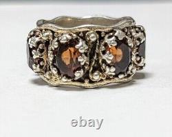 Bague vintage en grenat en argent sterling taille 5,5