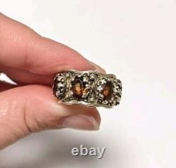 Bague vintage en grenat en argent sterling taille 5,5