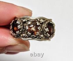 Bague vintage en grenat en argent sterling taille 5,5