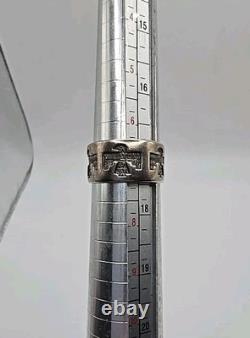 Bague vintage signée en argent sterling Navajo avec un tonnerre, taille 6,75