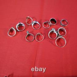 Bandeaux en argent sterling vintage 925 lot de 12 anneaux wow comme montré plus de 50g
