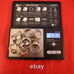 Bandeaux en argent sterling vintage 925 lot de 12 anneaux wow comme montré plus de 50g
