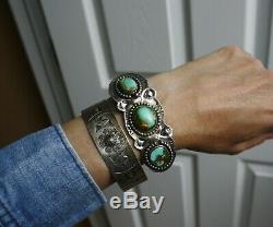 Belle Harvey Vintage Era Navajo En Argent Sterling Bracelet