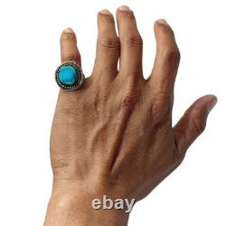 Belles bagues vintage en argent sterling avec turquoise Kingman navajo 6.10