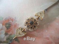 Bijoux Vintage Antique Sterling Bracelet D'argent Avec De L'or Accents Et Saphirs