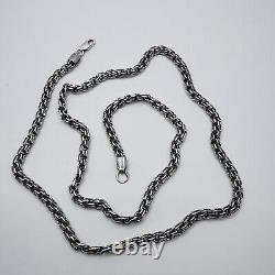 Bijoux vintage unisex en chaîne en argent sterling 925 signature 21,09 grammes