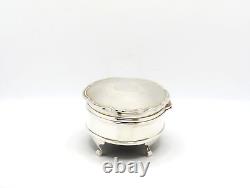 Boîte à bibelots en argent sterling vintage entièrement poinçonnée Adie Brothers Ltd 1961