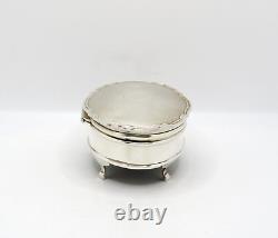 Boîte à bibelots en argent sterling vintage entièrement poinçonnée Adie Brothers Ltd 1961