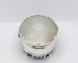 Boîte à bibelots en argent sterling vintage entièrement poinçonnée Adie Brothers Ltd 1961