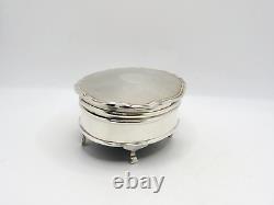 Boîte à bibelots en argent sterling vintage entièrement poinçonnée Adie Brothers Ltd 1961